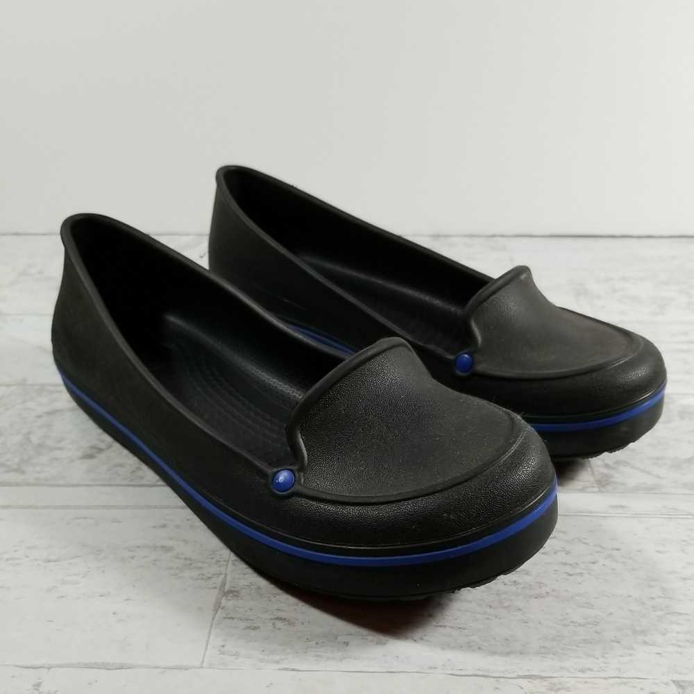 Crocs Black Flats SlipOn loafers Sz 7